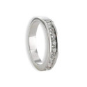 MEDIA ALIANZA DE 9 DIAMANTES EN ORO BLANCO 18K 0,50 CT