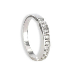 MEDIA ALIANZA DE 7 DIAMANTES EN ORO BLANCO 18K 0,26 CT