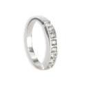 MEDIA ALIANZA DE 7 DIAMANTES EN ORO BLANCO 18K 0,26 CT