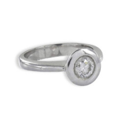 SOLITARIO ORO BLANCO 18K CON DIAMANTE NATURAL 0,60 CT