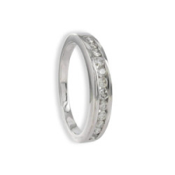 MEDIA ALIANZA DE 12 DIAMANTES EN DISMINUCIÓN ORO BLANCO 18K 0,26 CT