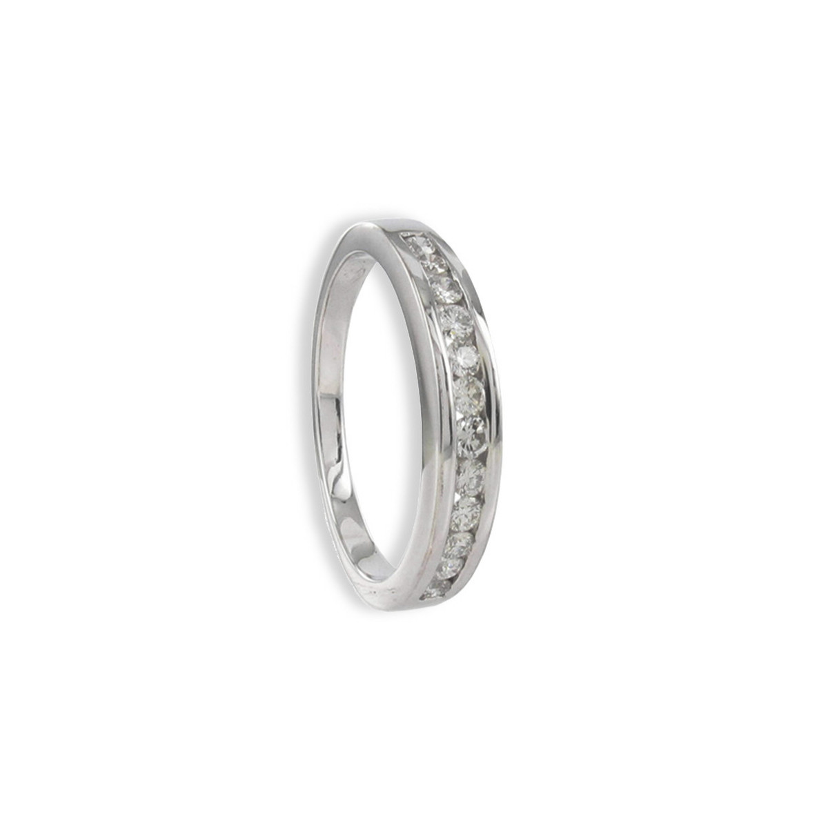 MEDIA ALIANZA DE 12 DIAMANTES EN DISMINUCIÓN ORO BLANCO 18K 0,26 CT