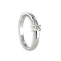 SOLITARIO ORO BLANCO 18K CON DIAMANTE 0,08 CT Y 4 GARRAS