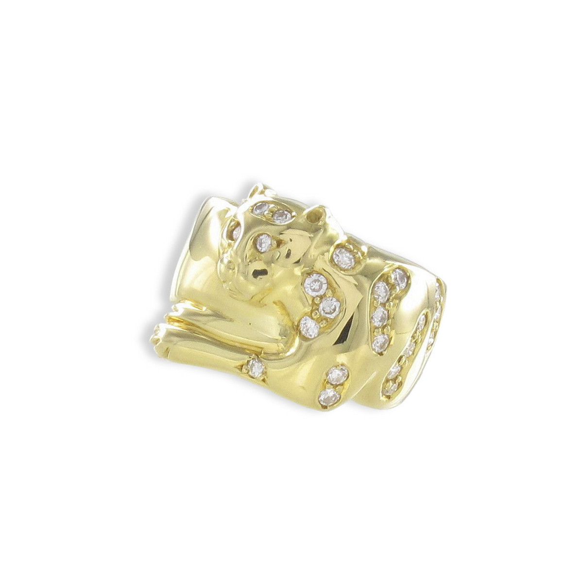 GOLD PANTHER RING WITH DIAMONDS