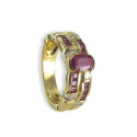 ANILLO ORO RUBIS Y DIAMANTES