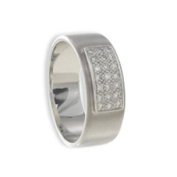 ANILLO ORO MATE PAVE DIAMANTES