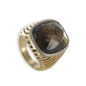 GOLD RING QUARTZ 15 CARATS