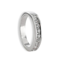 MEDIA ALIANZA DE DIAMANTES EN ORO BLANCO 18K 0,64 CT