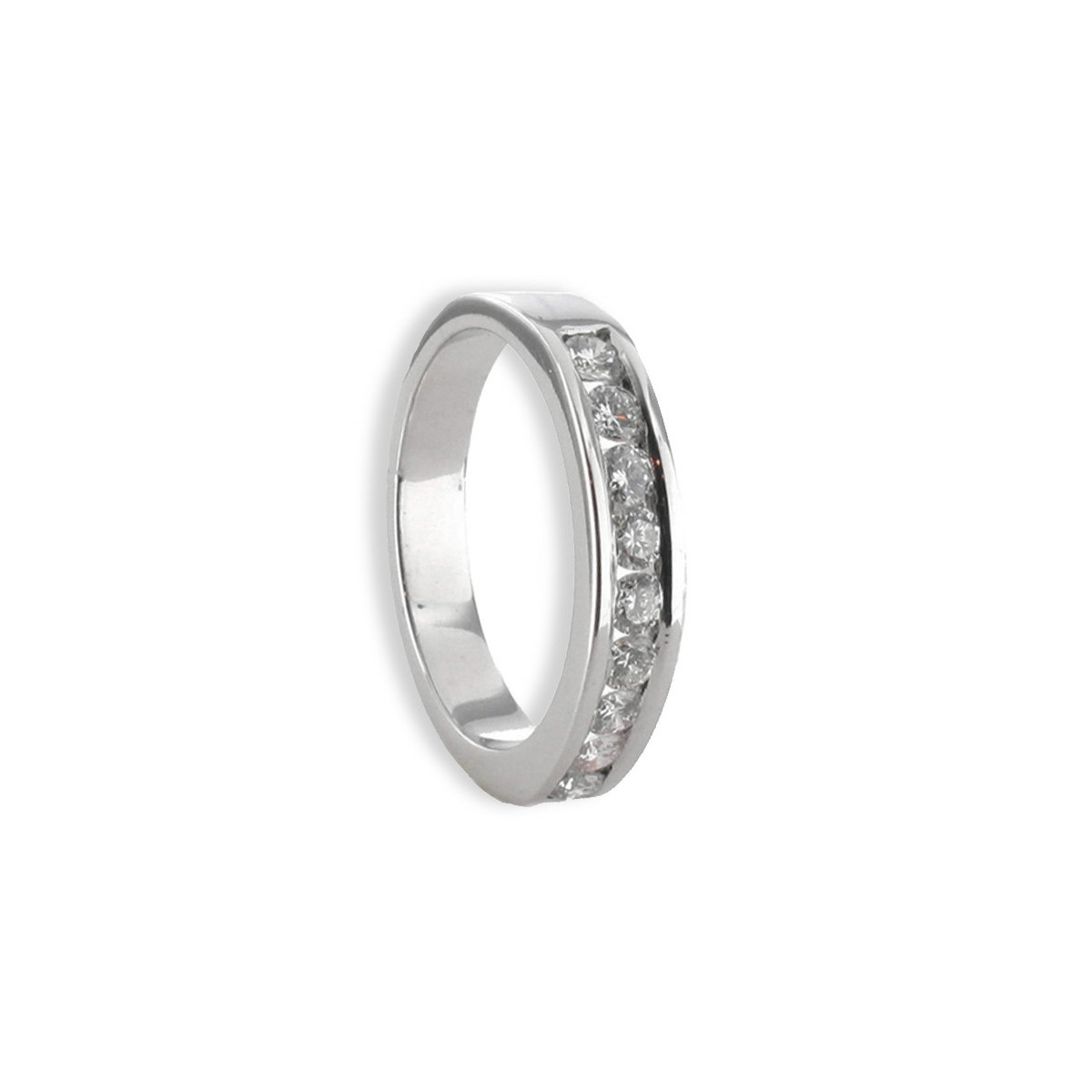 MEDIA ALIANZA DE DIAMANTES EN ORO BLANCO 18K 0,64 CT