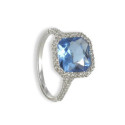 RING WITH SQUARE TOPAZ AND DIAMONDS