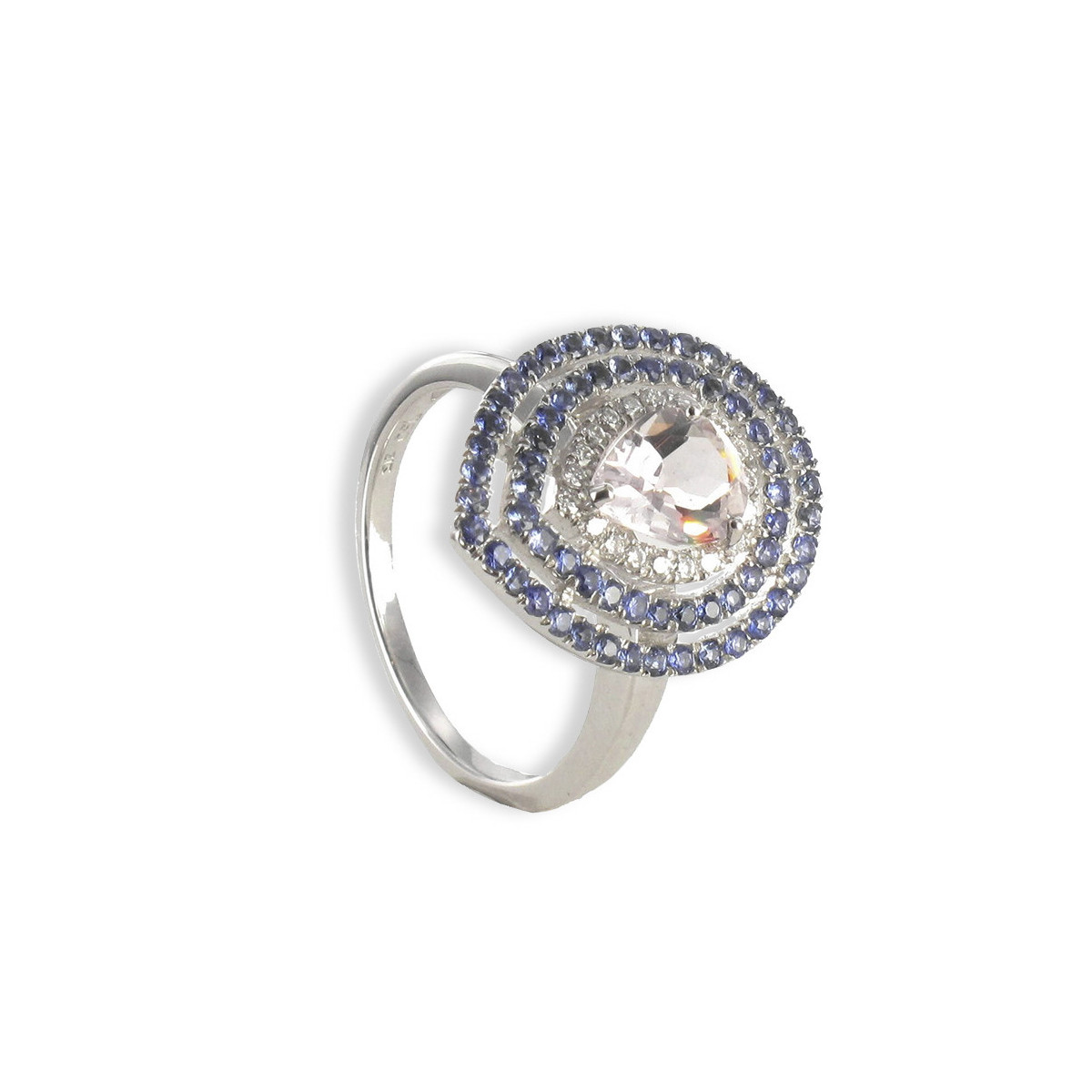 GOLD BERYL SAPPHIRES AND DIAMONDS RING