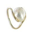 FINE THREAD GOLD RING WITH PEARL