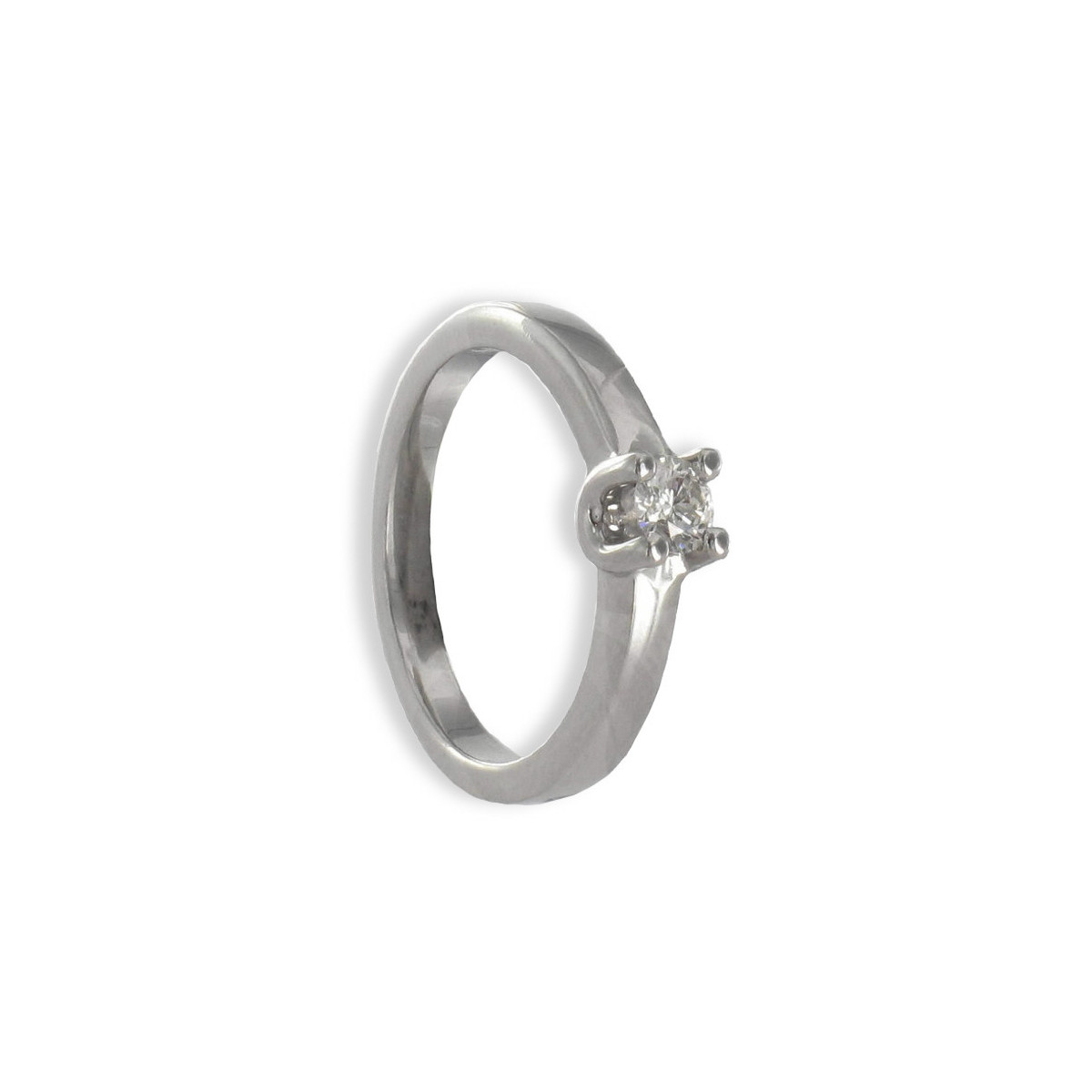 SOLITARIO ORO BLANCO 18K CON DIAMANTE 0,20 CT Y 4 GARRAS