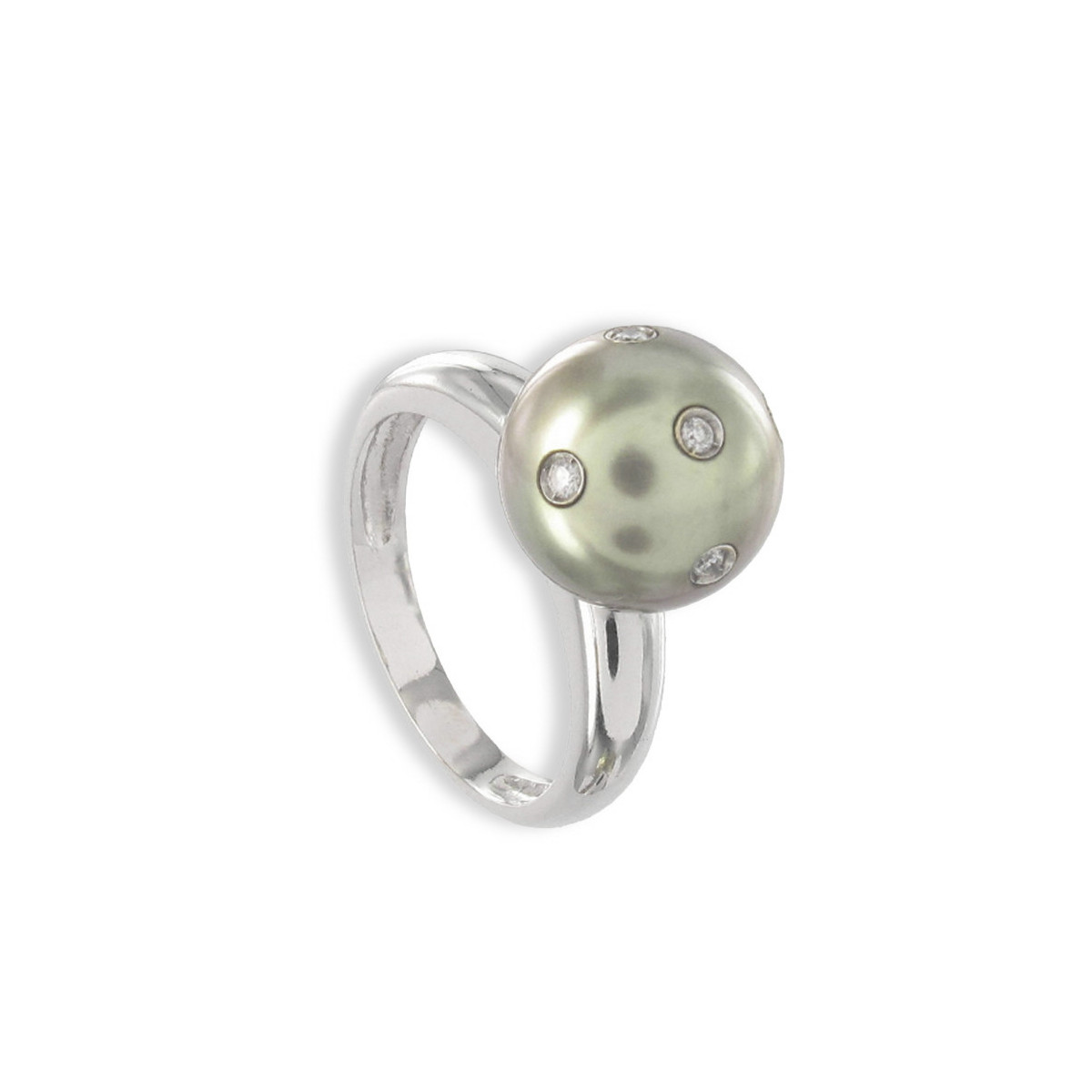 ANILLO ORO PERLA TAHITÍ Y DIAMANTES