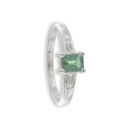 GOLD EMERALD AND 2 DIAMONDS RING