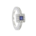 GOLD RING SQUARE SAPPHIRE 0.30 CARATS