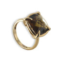 ANILLO ORO ROSA 18 KILATES CUARZO MARRON