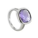 FINE GOLD RING WITH AMETHYST AND DIAMONDS