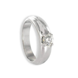 SOLITARIO ORO BLANCO 18K CON DIAMANTE 0,55 CT Y 4 GARRAS