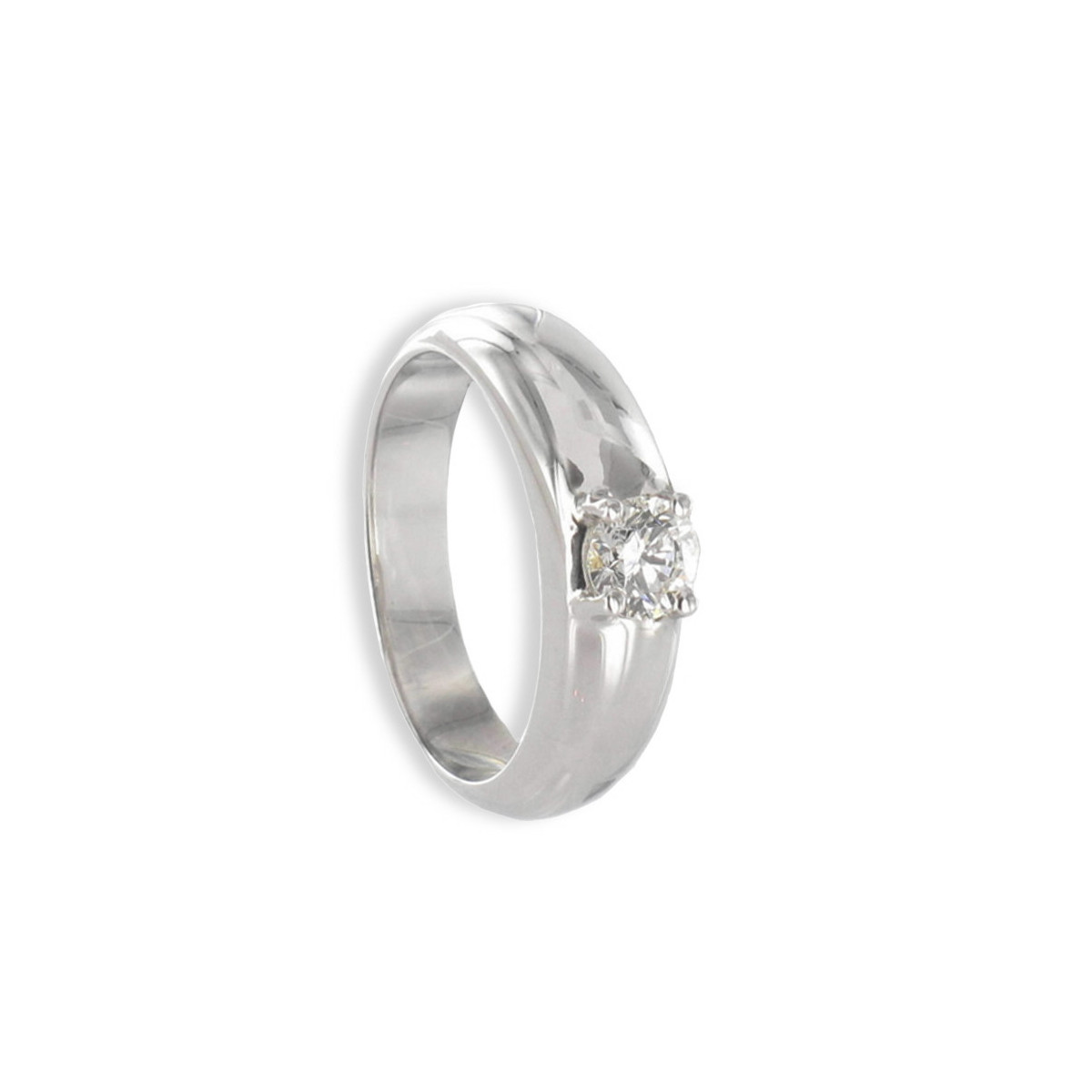 SOLITARIO ORO BLANCO 18K CON DIAMANTE 0,55 CT Y 4 GARRAS