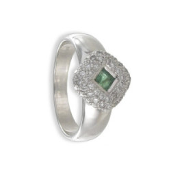 18K GOLD RING WITH EMERALD 0.19 KTES