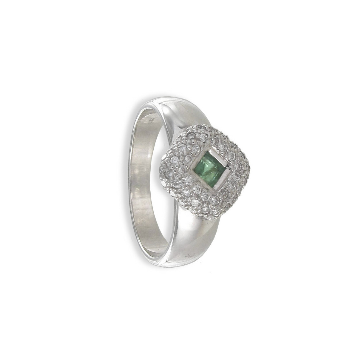 18K GOLD RING WITH EMERALD 0.19 KTES