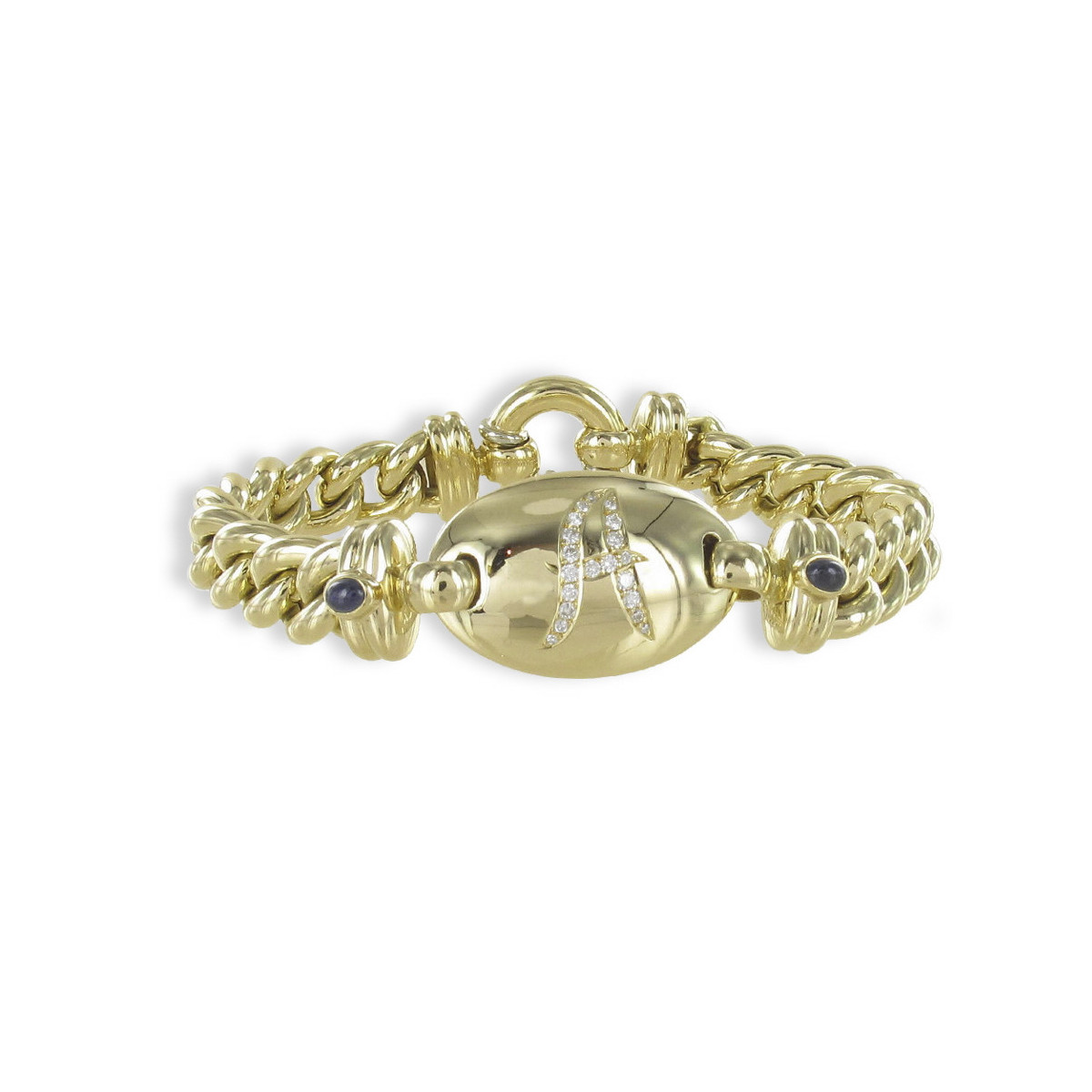 GOLD BRACELET WITH DIAMOND LETTER