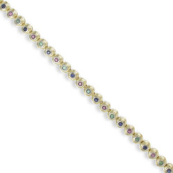 PULSERA ORO CON CHATONES DE PIEDRAS DE COLOR