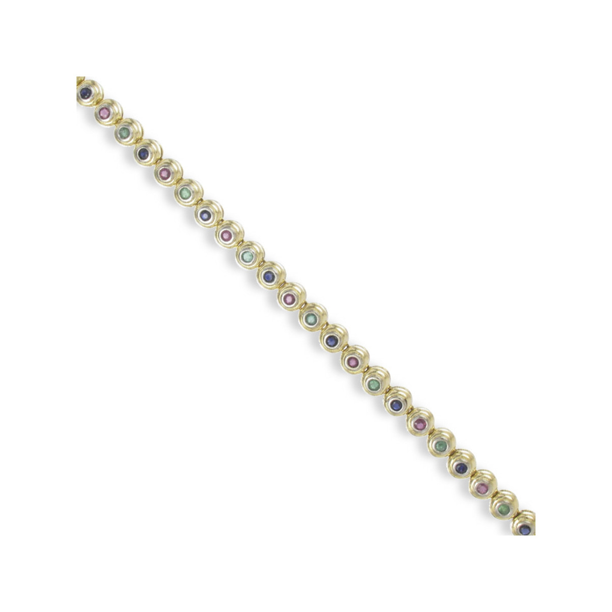 PULSERA ORO CON CHATONES DE PIEDRAS DE COLOR