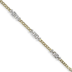 PULSERA MACIZA 2 OROS DE 18 KILATES