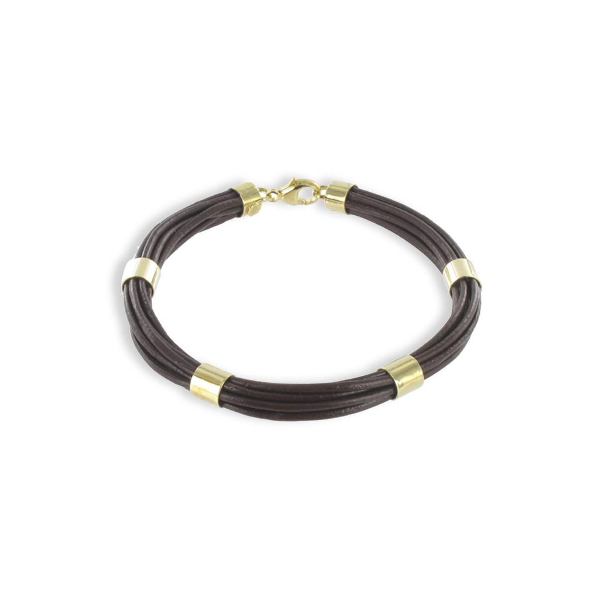 PULSERA CUERO Y ORO