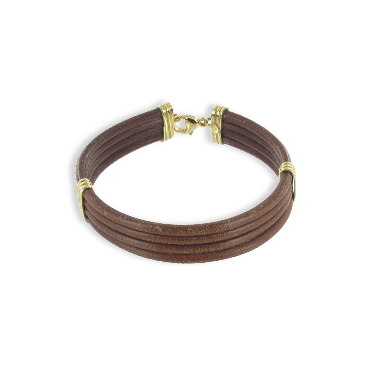 PULSERA CUERO Y ORO