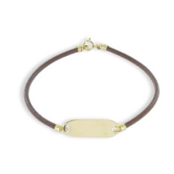 GOLD AND LEATHER BRACELET
