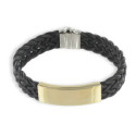 GOLD AND SILVER LEATHER BRACELET