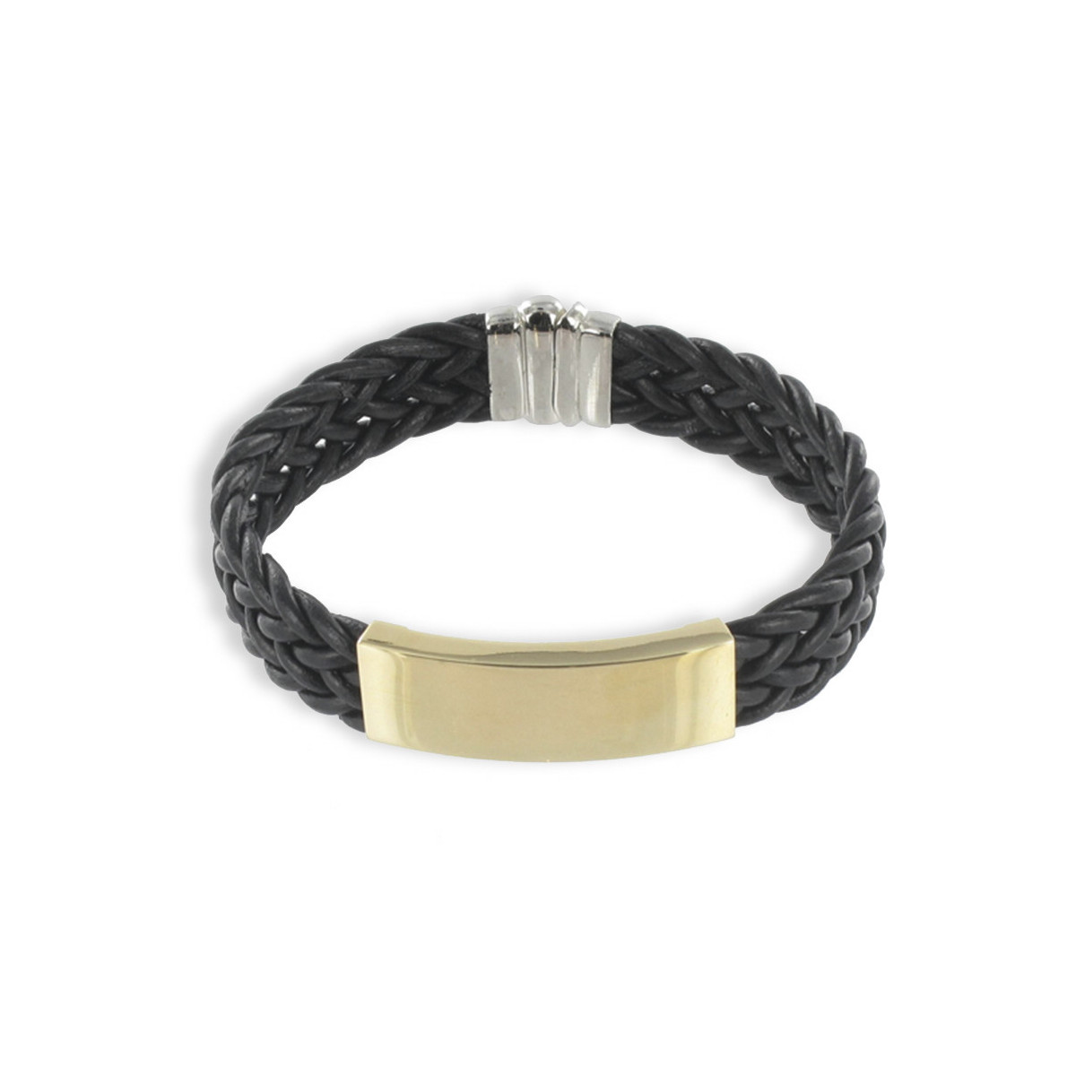 GOLD AND SILVER LEATHER BRACELET