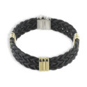 GOLD AND SILVER LEATHER BRACELET