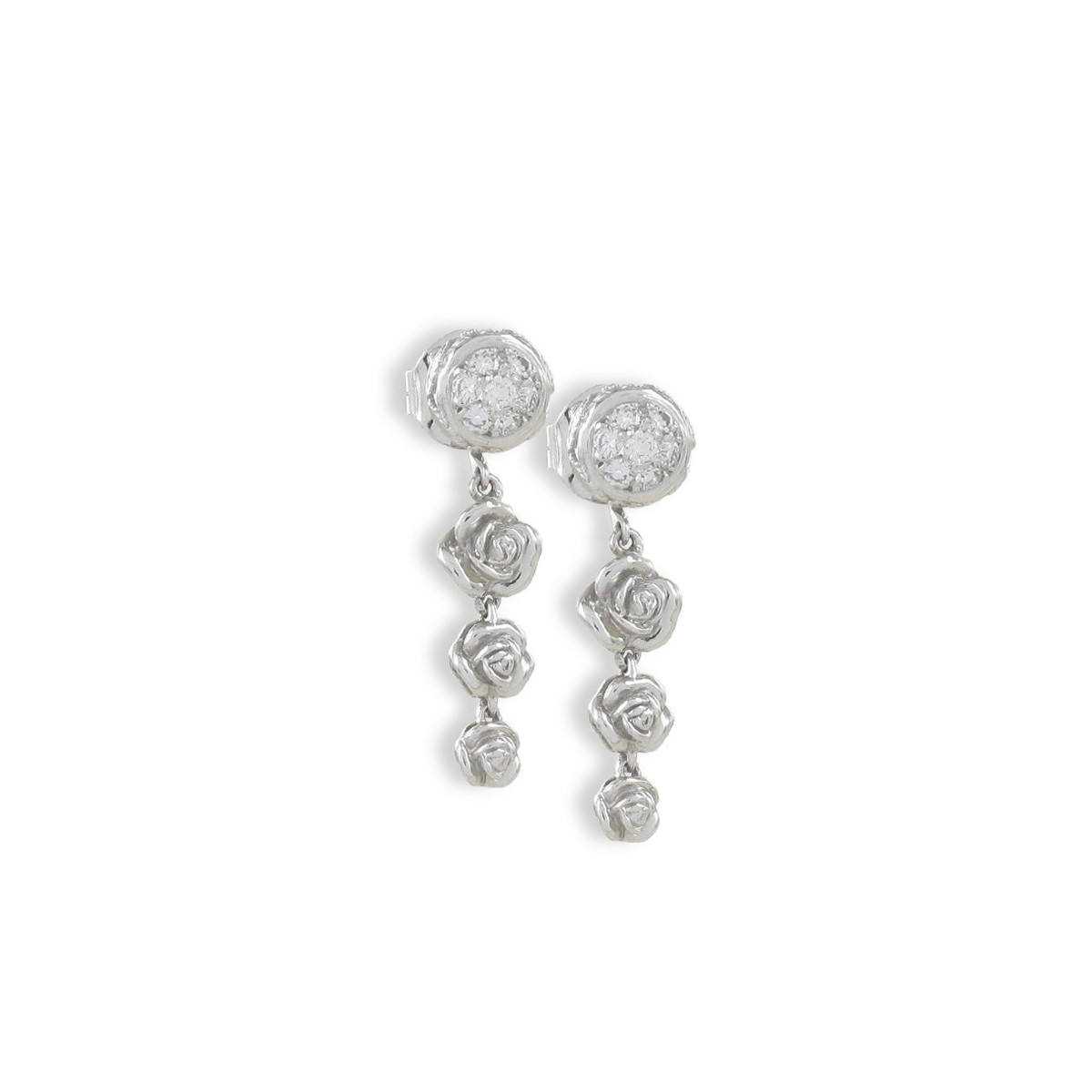 PENDIENTES LARGOS 3 ROSAS ORO