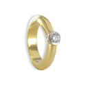 SOLITARIO BICOLOR ORO 18K CON DIAMANTE 0,20 CT