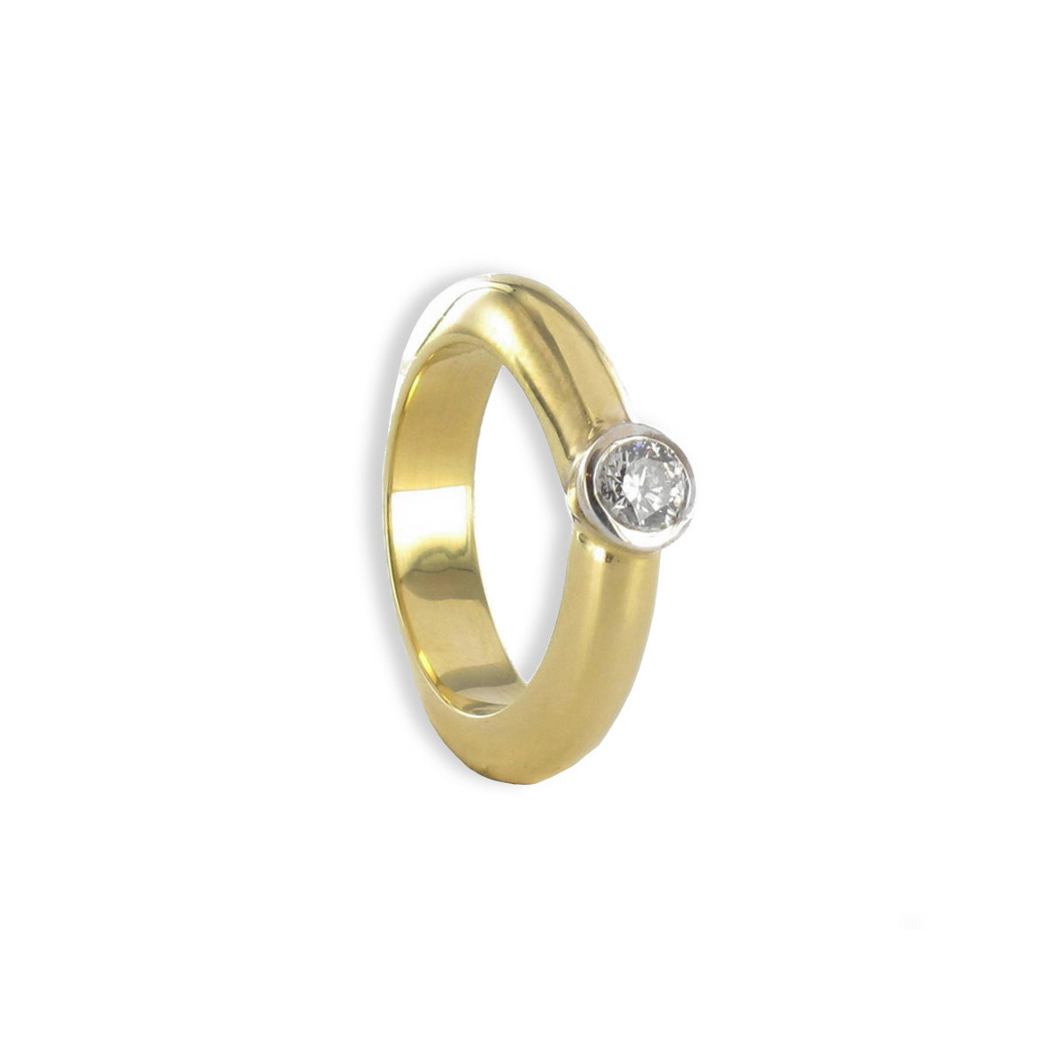 SOLITARIO BICOLOR ORO 18K CON DIAMANTE 0,20 CT