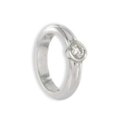 SOLITARIO MEDIA CAÑA ORO BLANCO 18K CON DIAMANTE 0,36 CT