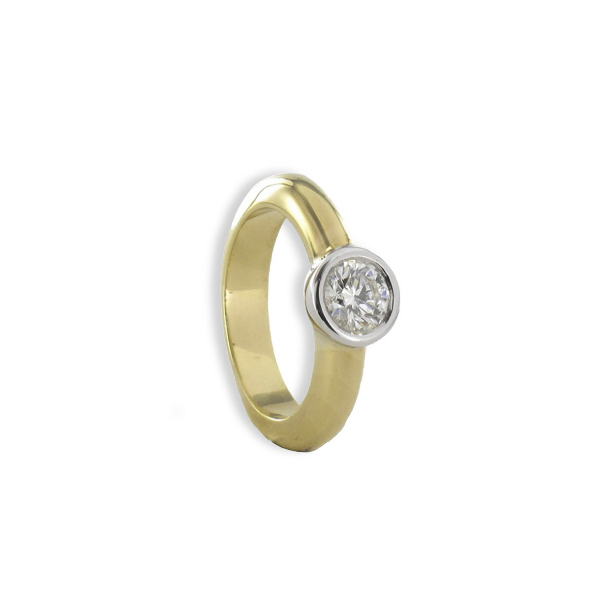 SOLITARIO BICOLOR ORO 18K CON DIAMANTE 0,82 CT