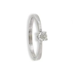 SOLITARIO ORO BLANCO 18K CON DIAMANTE 0,16 CT Y 4 GARRAS