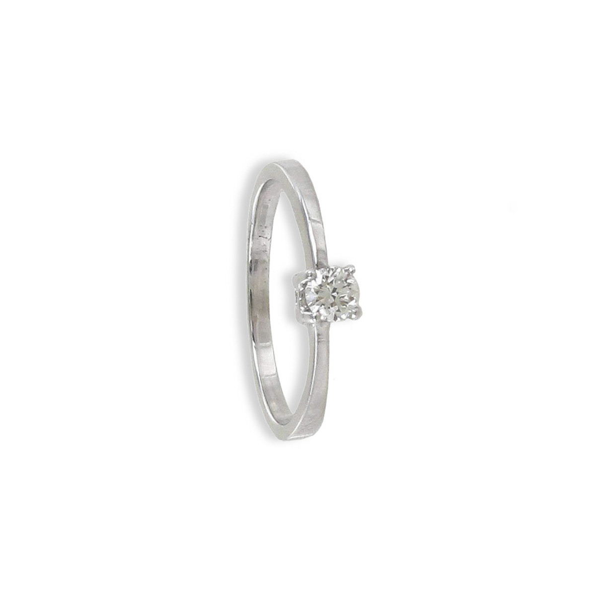 SOLITARIO ORO BLANCO 18K CON DIAMANTE 0,16 CT Y 4 GARRAS