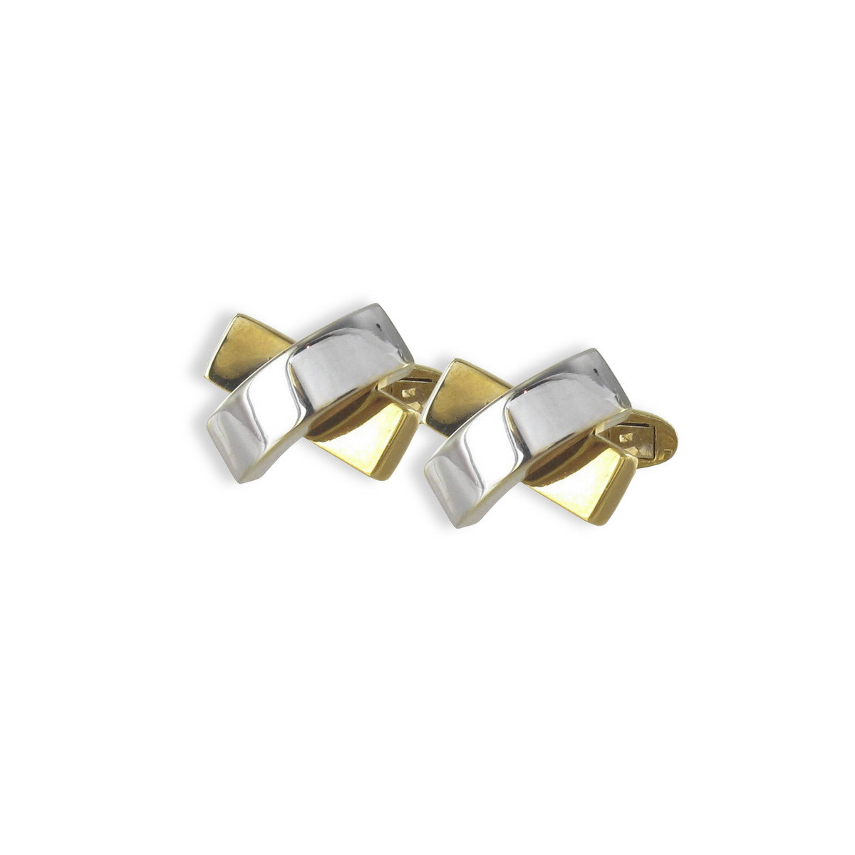 TWO-TONE GOLD CUFFLINKS