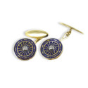 GOLD CUFFLINKS WITH ENAMEL