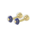 CUFFLINK YELLOW GOLD AND LAPISLAZULI