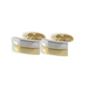 RECTANGULAR CUFFLINK IN WHITE AND YELLOW GOLD