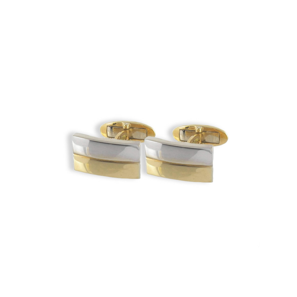 RECTANGULAR CUFFLINK IN WHITE AND YELLOW GOLD