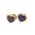 CUFFLINKS GOLD HEART BLUE AND MAROON