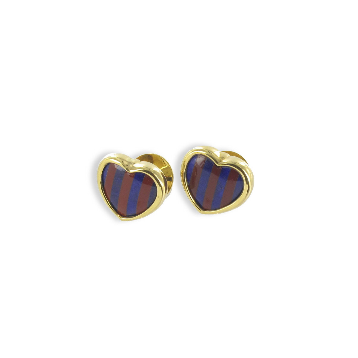 CUFFLINKS GOLD HEART BLUE AND MAROON